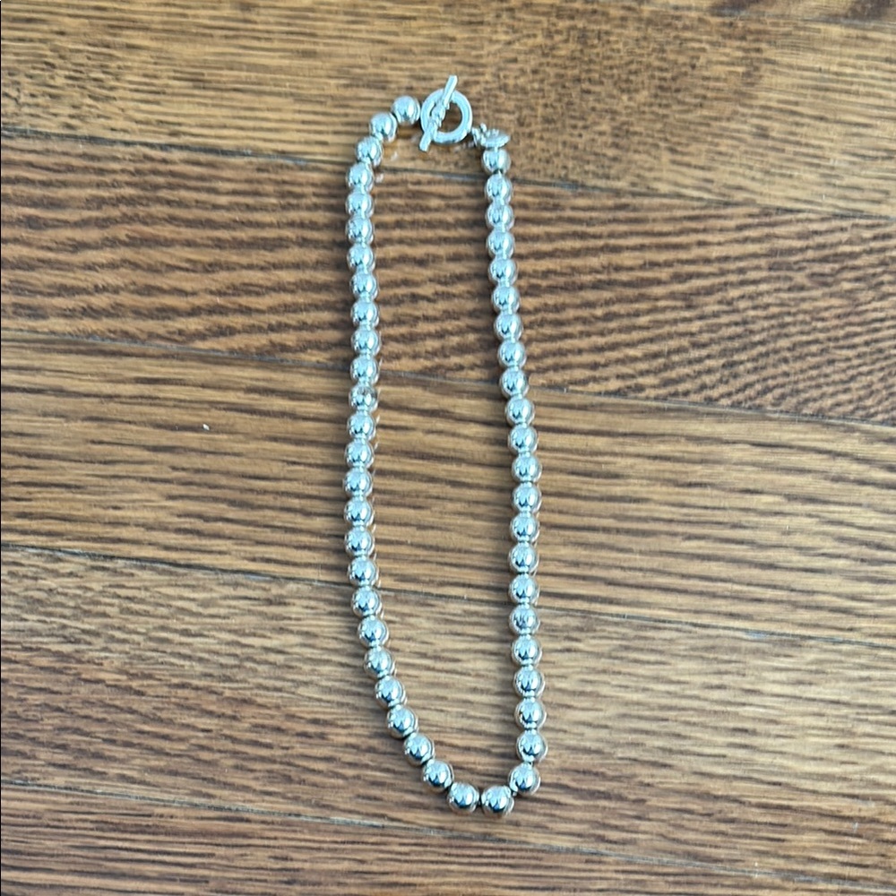 Silver Polished Bracelet with Smooth Beads